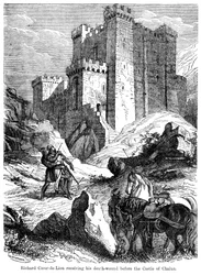 El rey Ricardo I recibiendo su herida mortal frente al castillo de Chaluz
