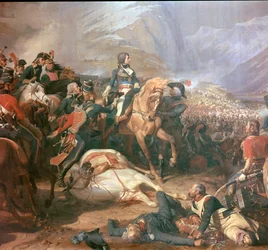 Pintura de Napoleón en la batalla de Rivoli, siglo XVIII