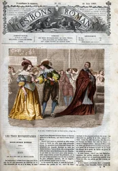 Serie romana: "Los Tres Mosqueteros" de Alexandre Dumas (1802-1870) Ilustración del Capítulo XXII En "Las buenas novelas"