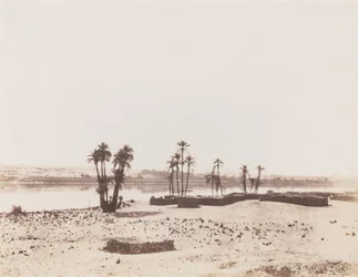 Dakkeh, Village et Rives du Nil (Pueblo y orillas del Nilo, Dakkeh),1851-1852 (foto)