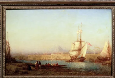 El Bósforo (Bósforo). Pintura de Felix Francois Ziem (1821-1911). Óleo sobre lienzo, 65 x 105 cm. Arte francés del siglo XIX. Museo Pushkin de Bellas Artes, Moscú.