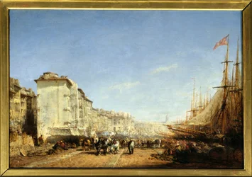 El viejo puerto de Marsella. Pintura de Félix Ziem (1821-1911). Debe mencionarse: Reims, Musée des Beaux-Arts