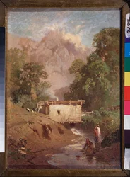 Paisaje de Crimea - Pintura de Fyodor Vasilyev (Feodor Alexandrovich, Fyodor Alexandrovich Vassiliev (1850-1873), óleo sobre lienzo