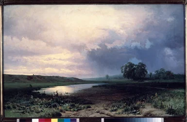 Prairies inondees (Pradera inundada) - Pintura de Fyodor Alexandrovich Vasilyev (Feodor Alexandrovich, Fiodor Alexandrovitch Vassiliev) (1850-1873), huile sur toile