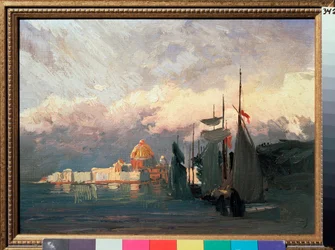 Sobre el Neva (Rusia) - Sobre el Neva - Pintura de Fyodor Vasilyev (Feodor Alexandrovich, Fiodor Alexandrovitch Vasiliev (1850-1873), óleo sobre lienzo - Arte ruso