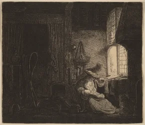 La familia en la habitación
