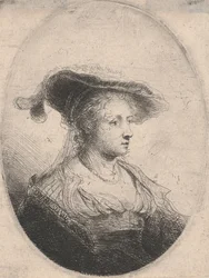 Mujer en óvalo