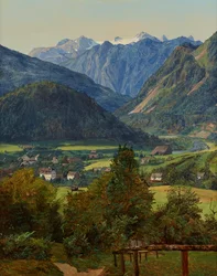 El Dachstein desde la doble vista de Sophien cerca de Ischl