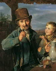 Jornalero con su hijo