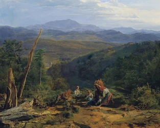 Paisaje de Wienerwald con el castillo de Wildegg