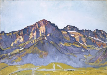 Las Dents Blanches en Champéry al sol de la mañana, 1916