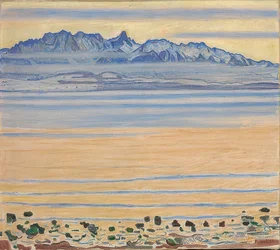 Lago de Thun con la cadena de Stockhorn. 1904