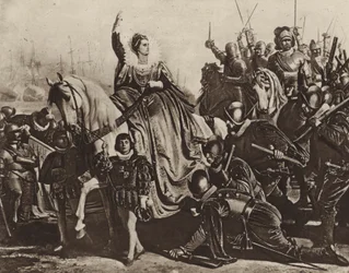 Reina Isabel en Tilbury (fotograbado)