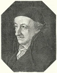 Retrato del poeta alemán Christoph Martin Wieland en su vejez (grabado)