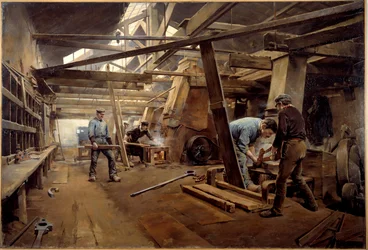 Los moldes. Pintura de Ferdinand Joseph Gueldry (1858-1945)