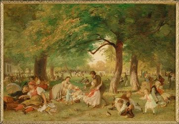 Nachmittag im Prater - Una tarde en el Prater ... (pintura sobre lienzo)