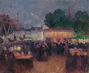 Feria nocturna en Saint-Pol-de-Léon, ca 1896