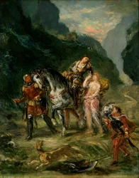Angélica y el Medoro herido, c.1860 (óleo sobre lienzo)