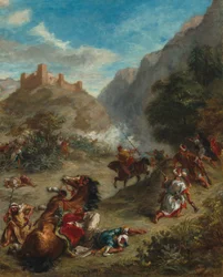 Árabes escaramuzando en las montañas
