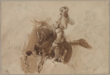Figura acorazada a caballo recto, c. 1828