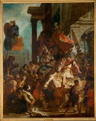 La justicia del emperador Trajano (pintura sobre lienzo)