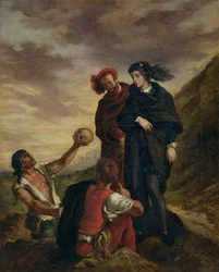 Hamlet y Horacio en el cementerio, de la escena 1, acto V de Hamlet de William Shakespeare (1564-1616), 1839