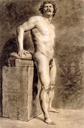 Figura de academia masculina, probablemente polaca, de pie, 1821