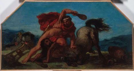 Boceto para el Salón de la Paz del Hôtel de Ville de París: Hércules matando al centauro Neso, entre 1849 y 1852 (óleo sobre lienzo)
