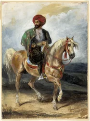 El jinete turco, c.1834 (gouache y acuarela sobre papel)