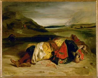 La muerte de Hassan, o el oficial turco muerto en las montañas (pintura sobre lienzo)