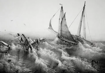 Después de la tormenta, por Ferdinand Perrot (1808-1841), litografía