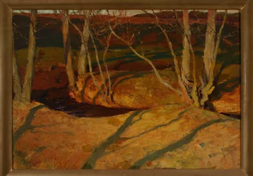 Paisaje otoñal al atardecer
