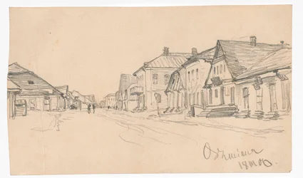 Calle en Oszmiana; verso: boceto de una puerta