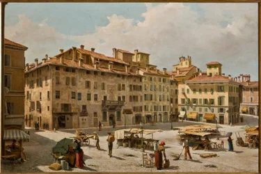 Piazza Grande de Módena (óleo sobre lienzo)