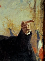 Mano. Detalle del retrato de Paul Déroulède (1846-1914), militante nacionalista francés, señalando con el dedo