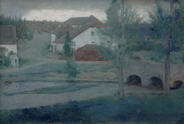 La entrada al pueblo, 1885