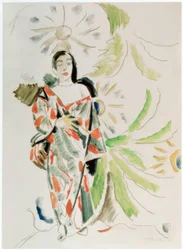 Erna con un impermeable japonés