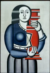 Mujer con un jarrón