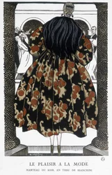 Abrigo de noche de Bianchini - Ilustración de Fernand Simeon (1884-1928), en "Gazette du bon ton"