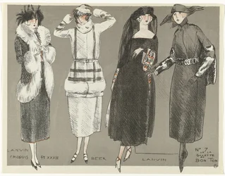 Gazette du Bon Ton, 1920 - No. 7, Croquis Pl XXXIII: Lanvin / Beer / Lanvin (título sobre objeto)