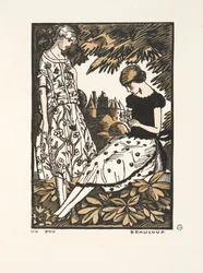 Un Peu, Beaucoup, de una Colección de Placas de Moda, 1920 (impresión pochoir)