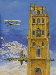 Torre con un avión