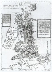 Britania Insula quae dup Regna continet Angliam et Scotiam cum Hibernia adiacente, grabado por Paulo Forlani, 1562