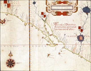 Vista de la costa occidental de México y el sur de California - Mapa