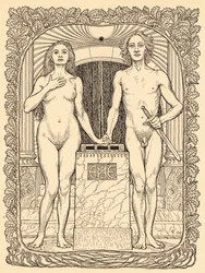 Am Traualtar, lámina 6, de la carpeta "Lebenszeichen", publicada en 1908 en Berlín por Fritz Heyder Verlag