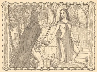 Begegnung, lámina 8, de la carpeta "Lebenszeichen", publicada en 1908 en Berlín por Fritz Heyder Verlag