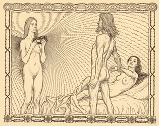 Die Ewige Braut, lámina 2, de la carpeta "Lebenszeichen", publicada en 1908 en Berlín por Fritz Heyder Verlag