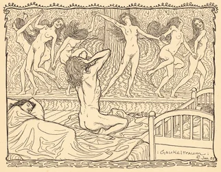 Gaukeltraum, lámina 5, de la carpeta "Lebenszeichen", publicada en 1908 en Berlín por Fritz Heyder Verlag