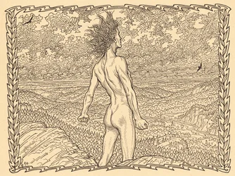 Sturmgebet, lámina 11, de la carpeta "Lebenszeichen", publicada en 1908 en Berlín por Fritz Heyder Verlag