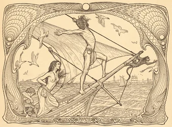 Zu den Menschen, lámina 1, de la carpeta "Lebenszeichen", publicada en 1908 en Berlín por Fritz Heyder Verlag